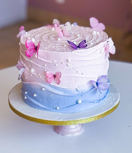 Ombré Butterfly Cake